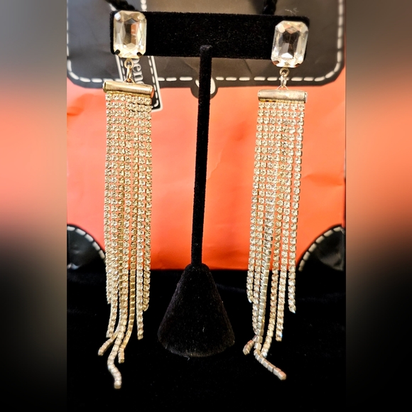 Rhinestone Chandelier Earrings - Picture 2 of 4